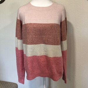 Vero Moda Striped Pink Color Black Sweater Size M